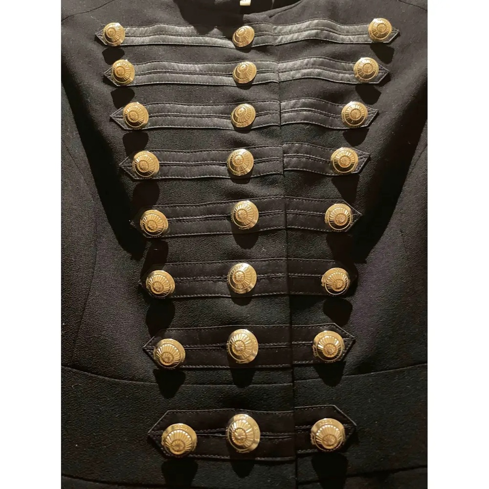Temperley London Black Military Coat with Silver Buttons - Picture 9 of 11
